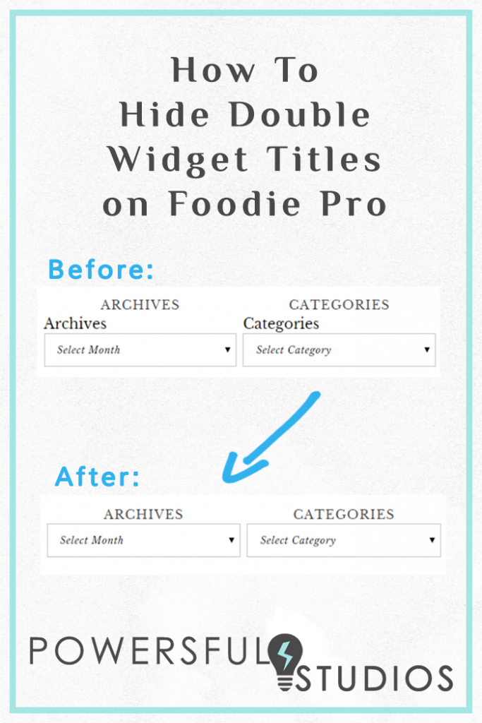 How to remove the double widget titles on the Foodie Pro Recipe Index