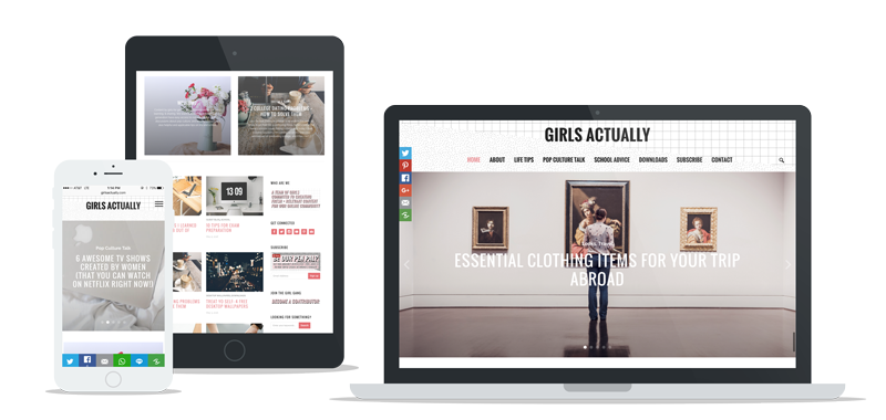 Website for Girls Actually by Powersful Studios